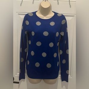 NWT! The Limited Online Exclusive Blue and Grey Dot Sweater-XS